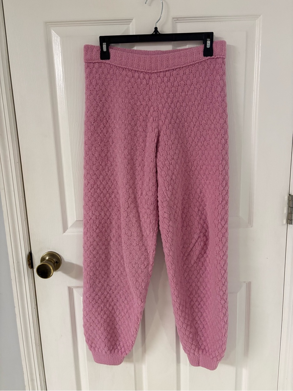 new aerie Textured Pink Knit Jogger sweatpants